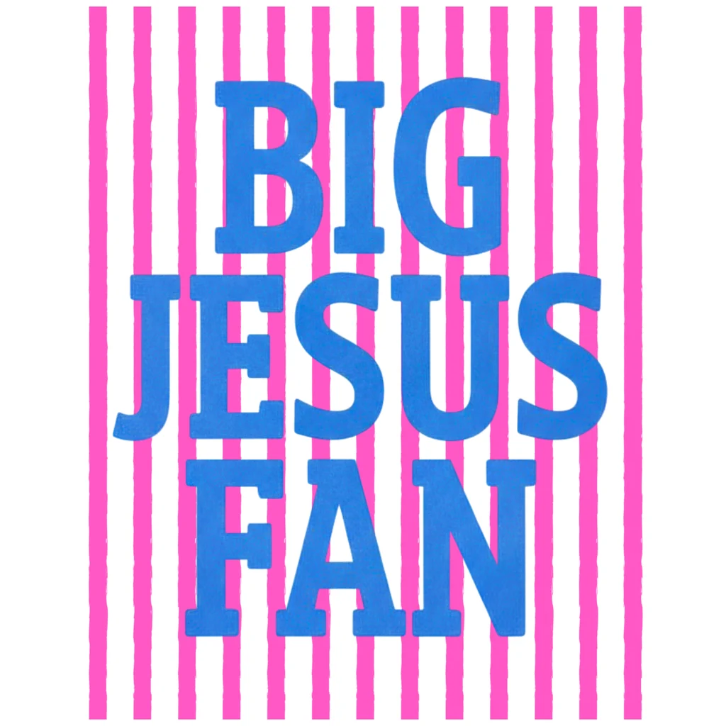 Big Jesus Fan Christian Faith Typography Graphic text only for t shirt with bold typography style