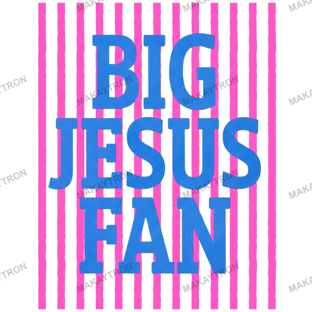 Big Jesus Fan Christian Faith Typography Graphic text only for t shirt with bold typography style