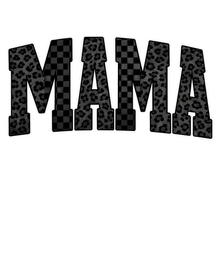 Neutral Mama Leopard Checkerboard Graphic for Apparel text only for t shirt with bold typography style