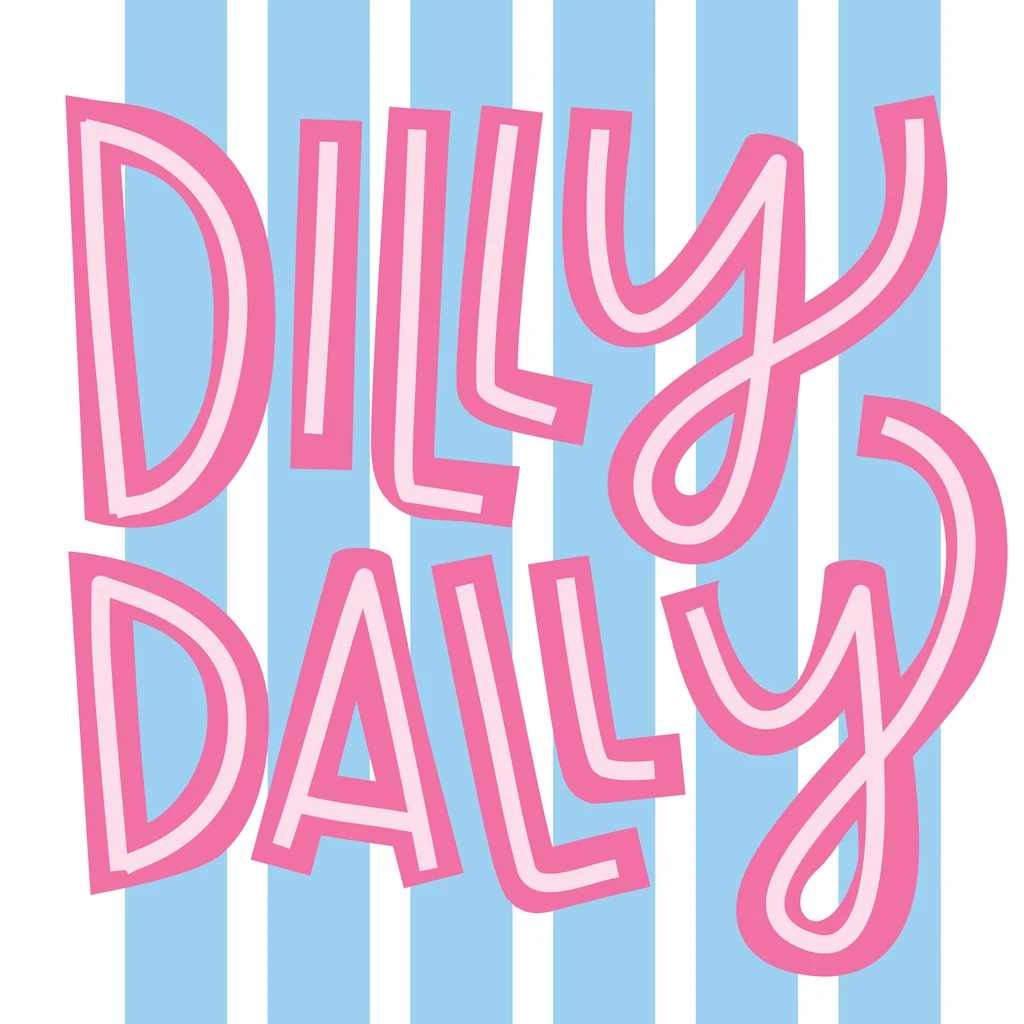 Dilly Dally Retro Pink Typography Graphic typography for t shirt with retro style