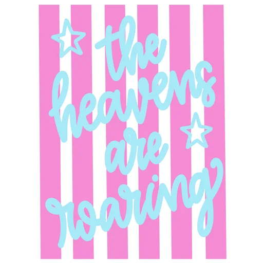 The Heavens Are Roaring Preppy Faith Quote Graphic hand lettering for t shirt with preppy style