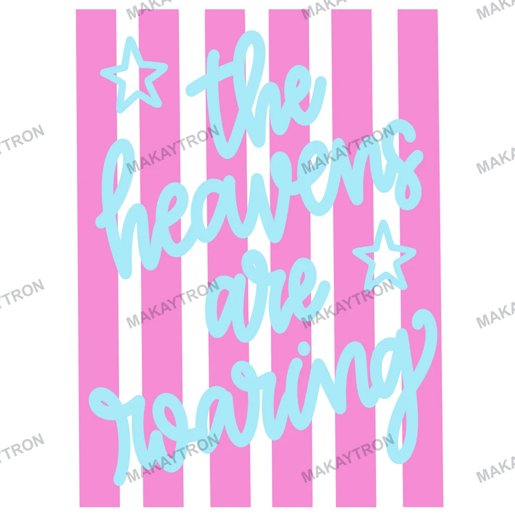 The Heavens Are Roaring Preppy Faith Quote Graphic hand lettering for t shirt with preppy style