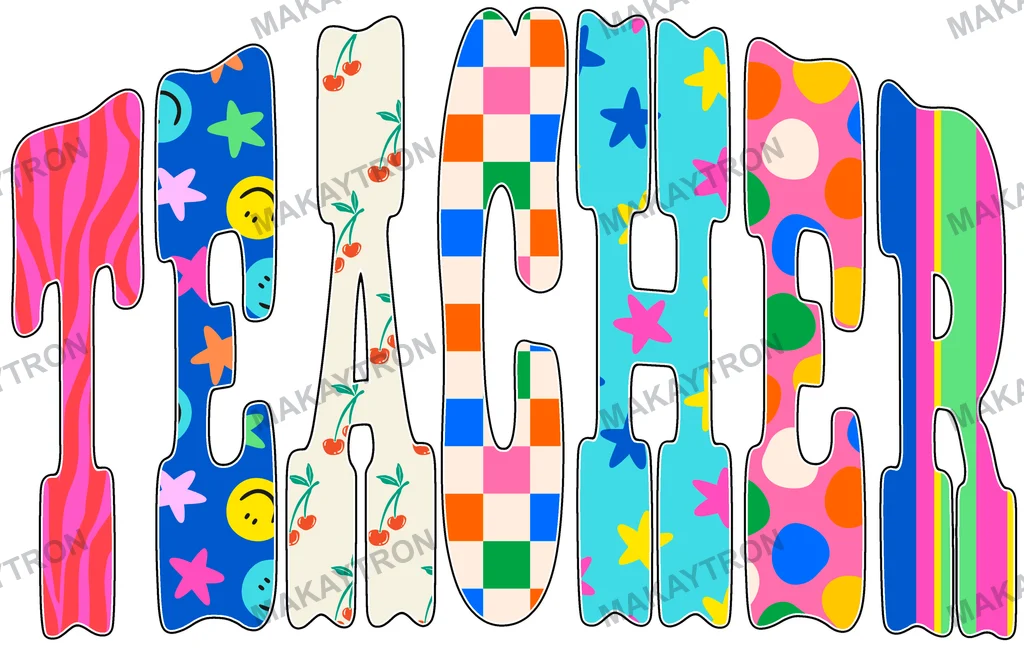 Groovy Retro Teacher Appreciation Design typography for t shirt with groovy style
