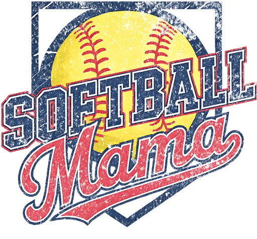 Distressed Softball Mama Sports Mom Graphic text graphic for t shirt with distressed style