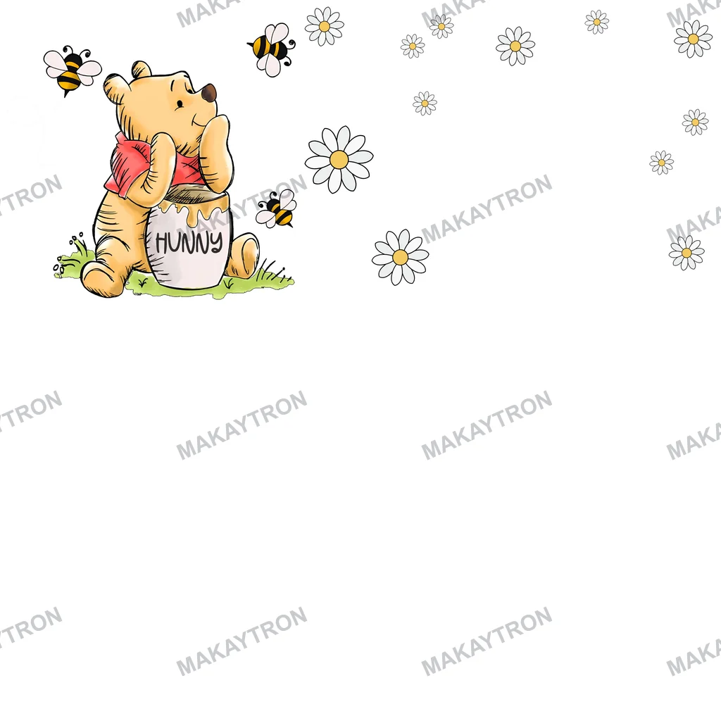 Dark preview of Cute Bear Hunny Quote and Bees Graphic text graphic for t shirt with cute style