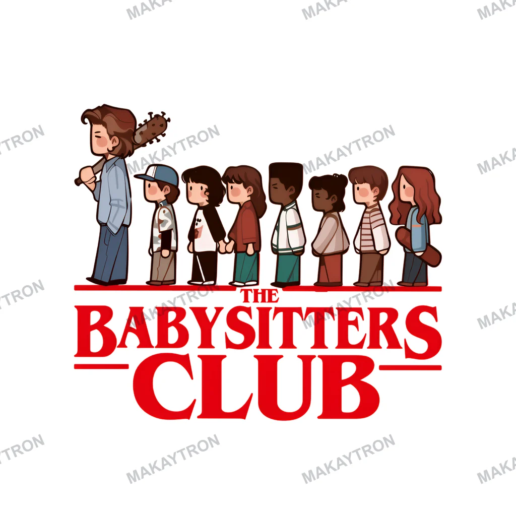 Cute Stranger Things Babysitters Club Mashup Graphic illustration for t shirt with cute style